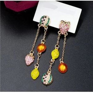 BEAUTIFUL Mismatch Watermelon Lemon Strawberry Earrings